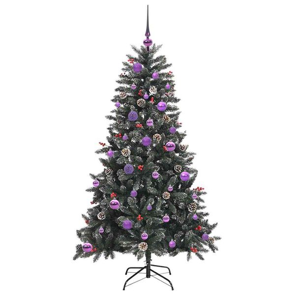 vidaXL Kunstig juletre med 150 LED gr&oslash;nn 150 cm PVC og plast og st&aring;l