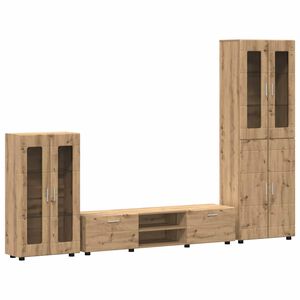 vidaXL TV-benksett med skuff FLORIN 3 pcs Artisan Eik Konstruert tre