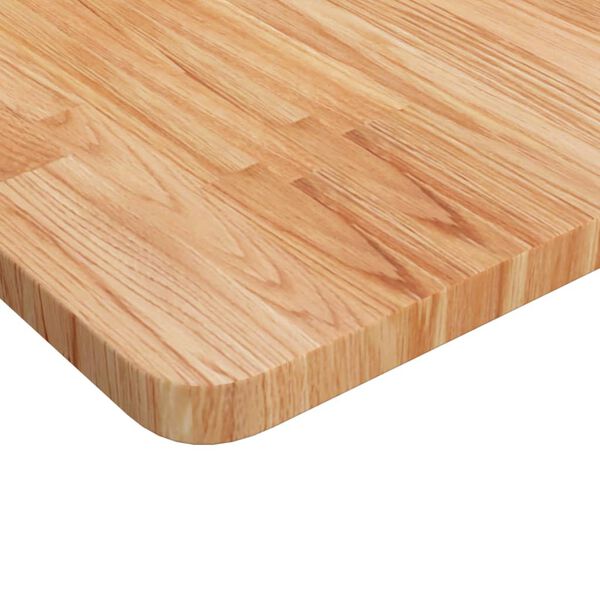 vidaXL Firkantet bordplate lysebrun 90x90x2,5 cm behandlet heltre eik