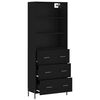 vidaXL Highboard svart 69,5x34x180 cm konstruert tre