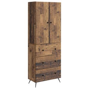 vidaXL Skapsett 2 pcs Gammelt tre 66 x 34,5 x 90 cm Konstruert tre