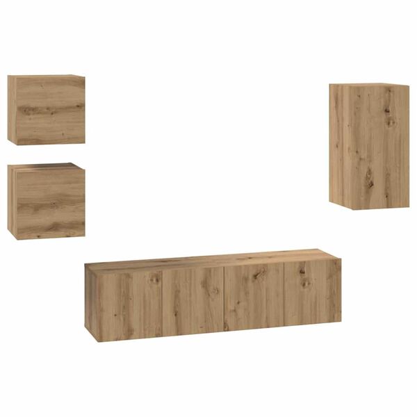 vidaXL TV-kabinett 5 pcs artisan eik 30.5 x 30 x 60 cm Konstruert tre