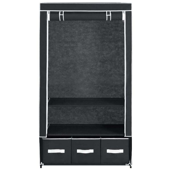 vidaXL Garderobe svart 87x49x159 cm stoff