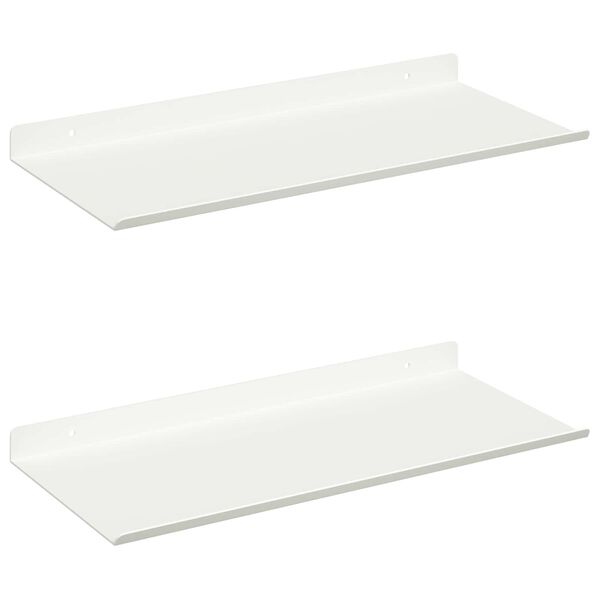 vidaXL Flytende hylle Veggmontert 2 pcs Hvit 40 x 18 x 2,5 cm St&aring;l