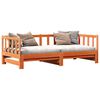 vidaXL Uttrekkbar Dagbed Vokset Brun 193.5 x 184 x 66 cm Massiv furu