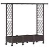 vidaXL Hevet Bed med Trellis og Tak Brun 164 x 40 x 127 cm PP
