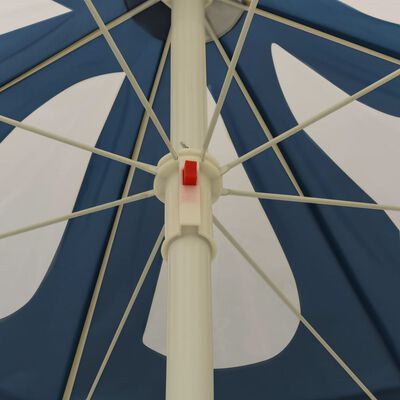 vidaXL Utendørs parasoll med stålstang blå 180 cm