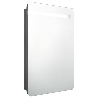 vidaXL LED-speilskap til bad grå 60x11x80 cm