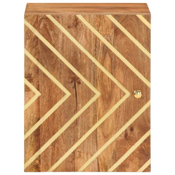 vidaXL Veggmontert baderomsskap brun og svart heltre mango