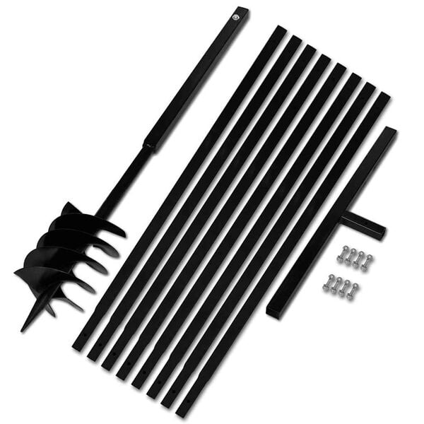 Jordbor med h&aring;ndtak 180 mm og forlengere 9 m st&aring;l