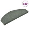 vidaXL Trappematter 30 stk 65x24x4 cm m&oslash;rkegr&oslash;nne halvrund store