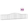 vidaXL Gabionkurver buede 8 stk 400x50x60/80 cm galvanisert jern