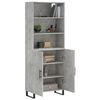 vidaXL Highboard betonggr&aring; 69,5x34x180 cm konstruert tre
