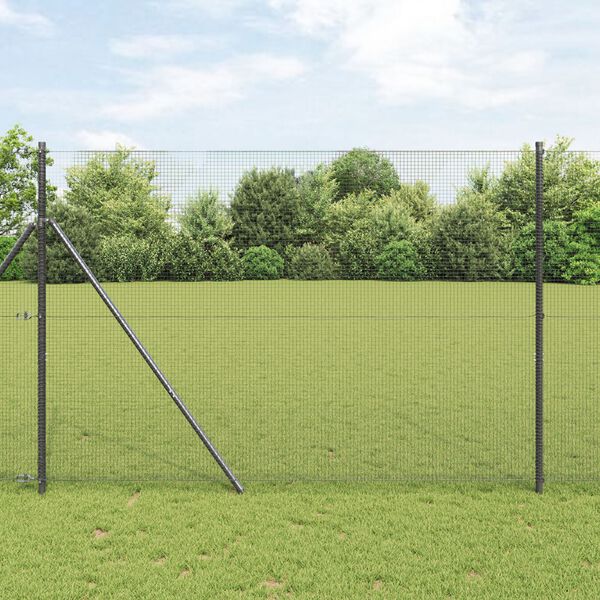 vidaXL Sveist trådgjerde Grå 1.6 x 25 m Stål