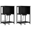 vidaXL Nattbordskap 2 pcs Svart Eik 38 x 31 x 61 cm Konstruert tre