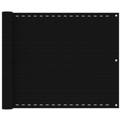 vidaXL Balkongskjerm svart 75x300 cm HDPE
