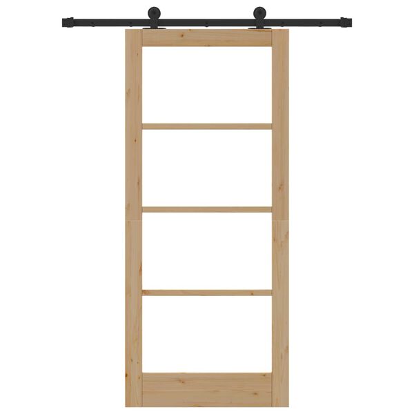 vidaXL Skyved&oslash;r ORKDAL Naturlig 86 x 198,5 cm Massivt furutre og glass