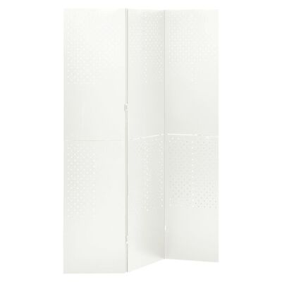 vidaXL Romdeler 3 paneler hvit 120x180 cm stål
