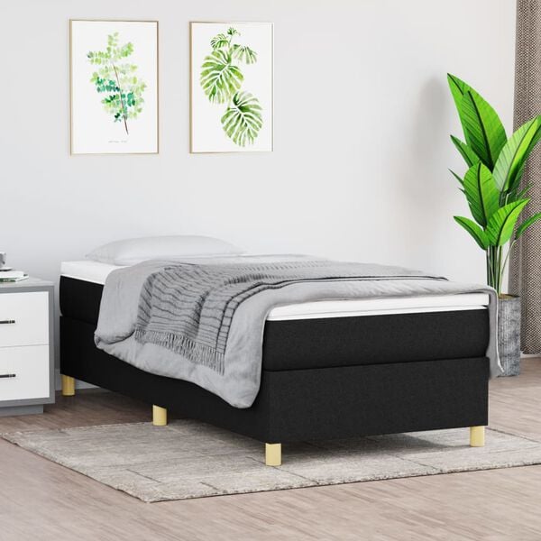 vidaXL Boxspring-sengeramme svart 90x190 cm Single stoff