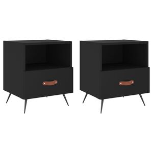 vidaXL Nattbord 2 stk svart 40x35x47,5 cm konstruert tre