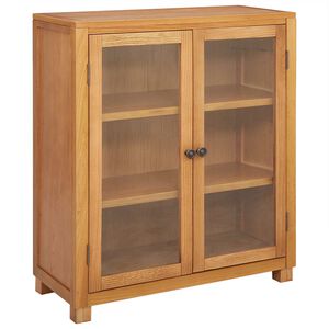 vidaXL Kabinett med hylle med d&oslash;r Brun 80 x 35 x 95 cm Massivt Eiketre