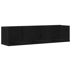 vidaXL Vegghylle Veggmontert Svart Eik 75 x 18 x 18 cm Konstruert tre