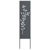 vidaXL Hageprivat skjerm Blomster Antrasitt 32 x 140 cm Kaldvalsest&aring;l