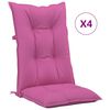vidaXL Stolputer h&oslash;y ryggst&oslash;tte 4 stk rosa 120x50x7 cm stoff