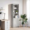 vidaXL Highboard betonggr&aring; 50x35x180 cm konstruert tre