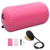 vidaXL Oppbl&aring;sbar gymnastikkrull med pumpe 120x90 cm PVC rosa