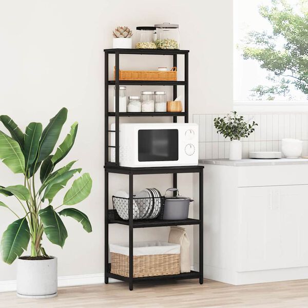 vidaXL Kjøkkenskap Svart Eik 60 x 40 x 168 cm Konstruert tre