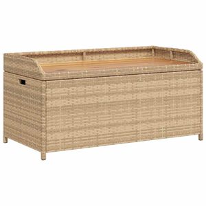 vidaXL Oppbevaringsbenk beige 100x50x52 cm polyrotting og akasie