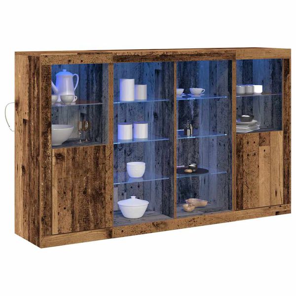 vidaXL LED sideboard Gammelt tre 163 x 37 x 100 cm Konstruert tre