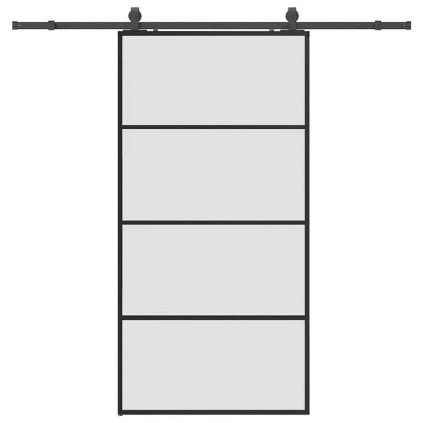vidaXL Skyved&oslash;r med monteringssett svart 102,5x205 cm ESG-glass