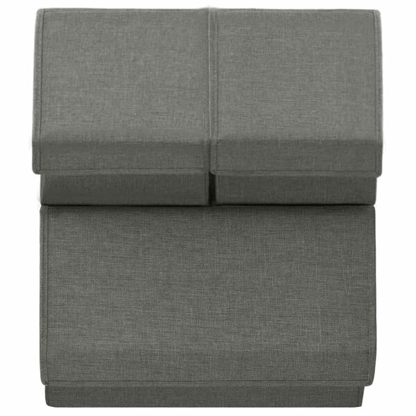 vidaXL Stablebare oppbevaringsbokser 3 stk stoff antrasitt