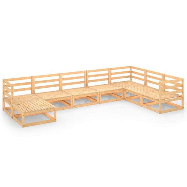 vidaXL Hagesofagruppe 8 deler heltre furu