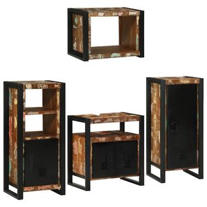 vidaXL Baderomsinnredningssett 4 stk. Flerfarget 55 x 35 x 60 cm
