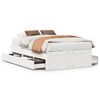 vidaXL Sengeramme uten madrass med skuffer hvit 135x190 cm heltre furu