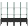 vidaXL Plantekasse med espalier svart 160x40x142,5 cm PP