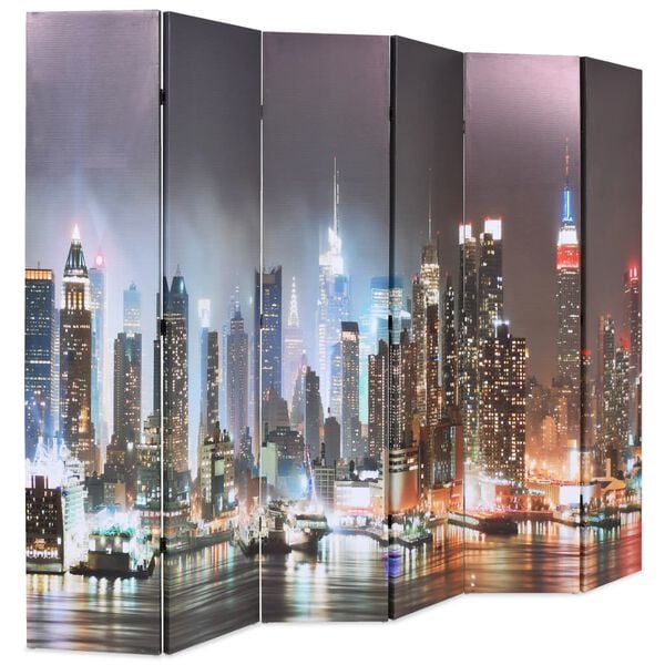 vidaXL Sammenleggbar romdeler 228x170 cm New York natt