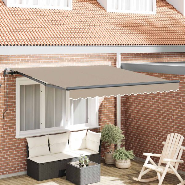 vidaXL Innvendbar Markise Beige 350 x 250 cm Stoff og Aluminium