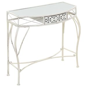 vidaXL Sidebord fransk stil metall 82x39x76 cm hvit