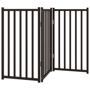 vidaXL Hundeport sammenleggbar 3 paneler svart 150 cm heltre gran