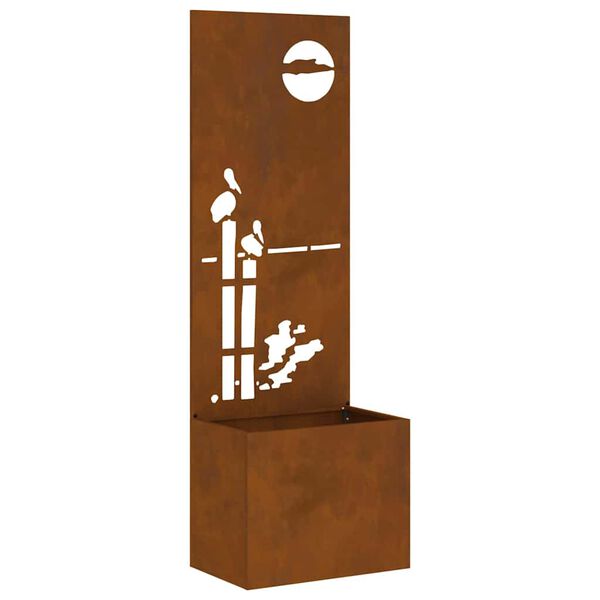 vidaXL Hageprivat skjerm Fretwork Rusten 50 x 140 cm Cortenstål