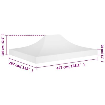 vidaXL Teltduk for festtelt 4,5x3 m hvit 270 g/m²
