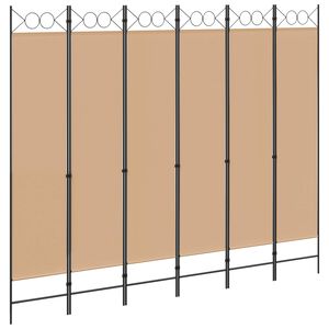 vidaXL 6-Panels Romdeler Beige 240 x 200 cm Stoff