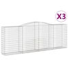 vidaXL Gabionkurver buede 3 stk 400x50x140/160 cm galvanisert jern