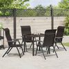 vidaXL Hage Spisegruppe 5 pcs Svart kaffe Poly rattan