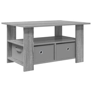 vidaXL Kaffebord med skuff Gr&aring; Sonoma 77 x 55 x 42 cm Konstruert tre