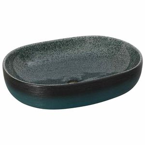vidaXL Benkeservant turkis oval 59x40x14 cm keramikk